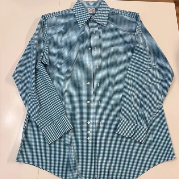 dinner dress code on royal caribbean Brooks Brothers Stretch Supima® Cotton Non-Iron English Spread Collar,  Alternating Windowpane Dress Shirt – Craig Reagin Clothiers main image 0